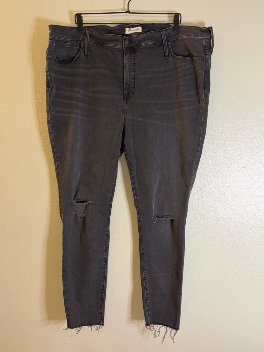 Madewell 9" High-Rise Skinny Jeans Plus Size 24W (37) Distressed Raw Hem